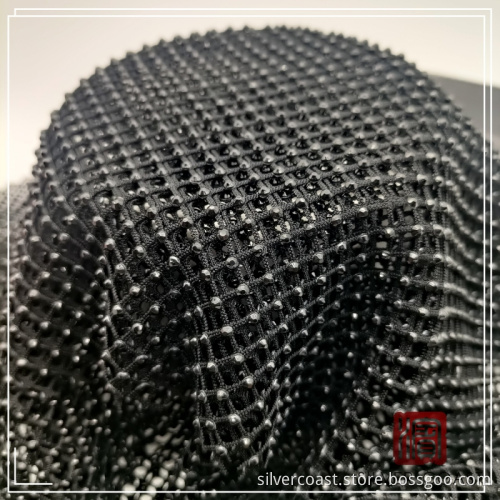 En dentelle de crochet en polyester pur p / d textile avec strass
